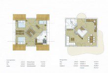 Grundriss Modernes Reetdach-Haus am Strand des Bodstedter Bodden