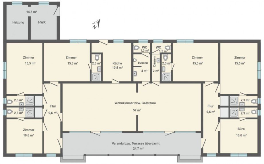 Grundriss mit Veranda Haus Fuhlendorf
